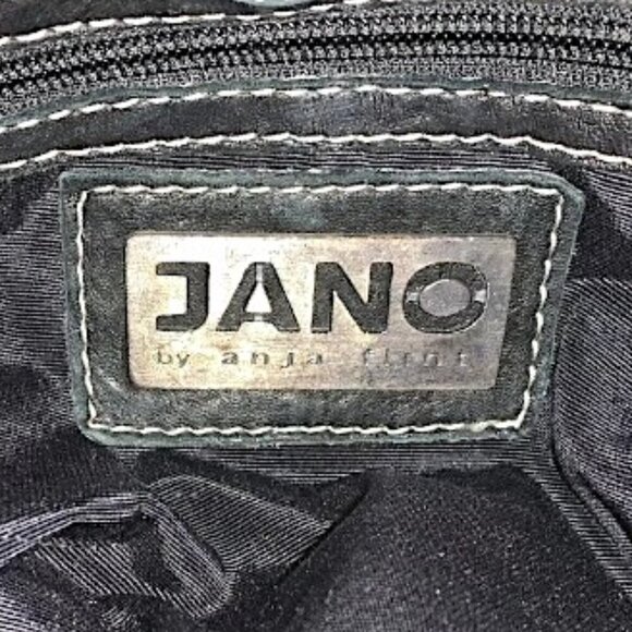 JANO by Anja Flint Rectangular Black Leather Shoulder Satchel Bag Vintage 90's - Picture 7 of 7